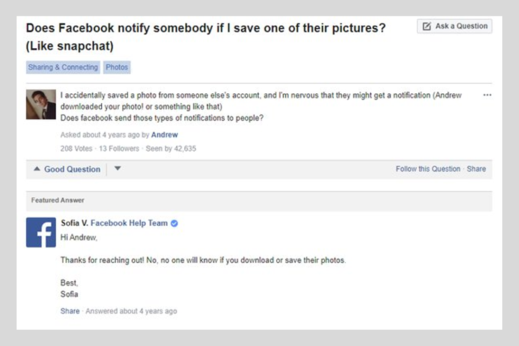 Does Facebook Tell You If Someone Saves Your Picture?